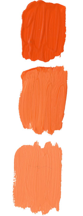 orange paint swatches